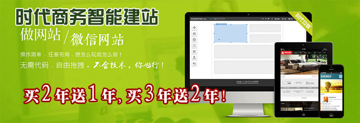 商务智能建站买2年送1年，买3年送2年！